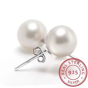 Sterling Silver Pearl Stud Earrings